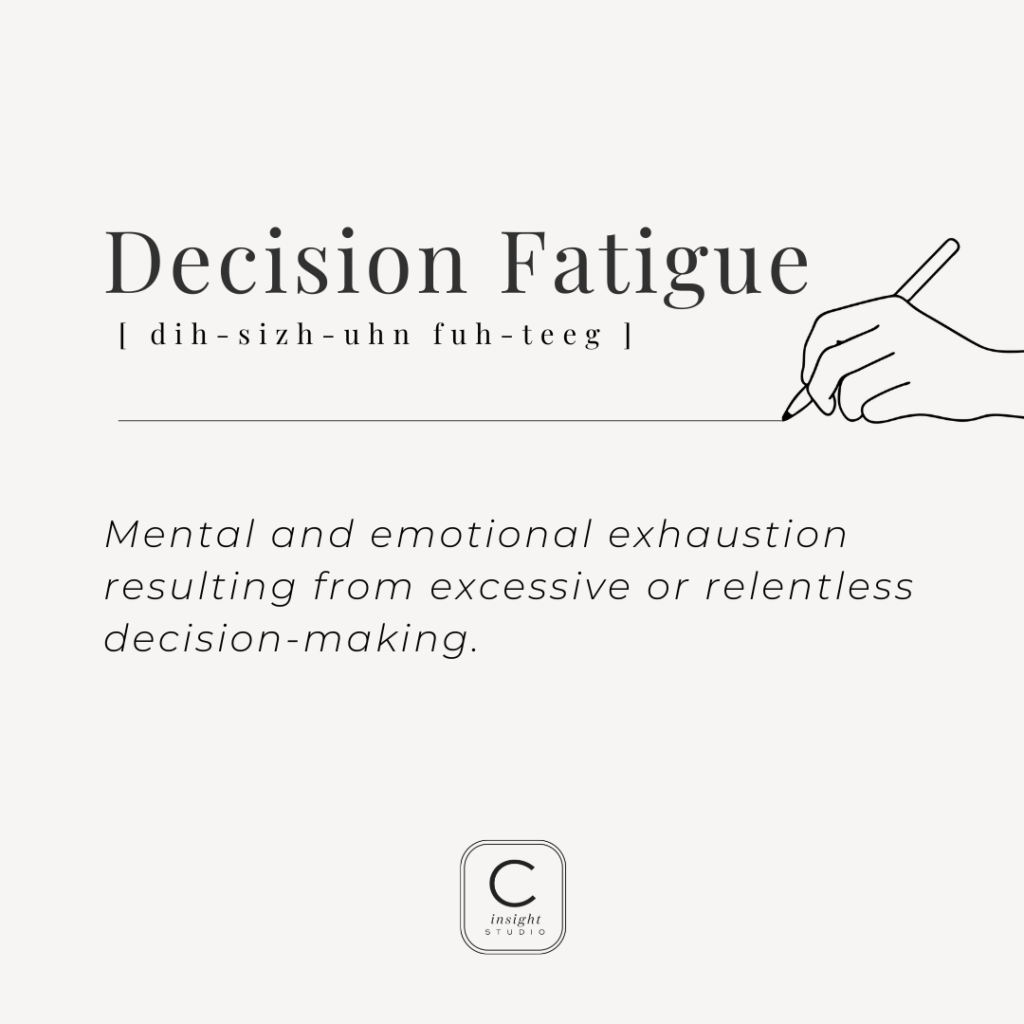 Dictionary Definition of Decision Fatigue