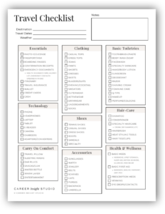 Travel Packing Checklist Thumbnail