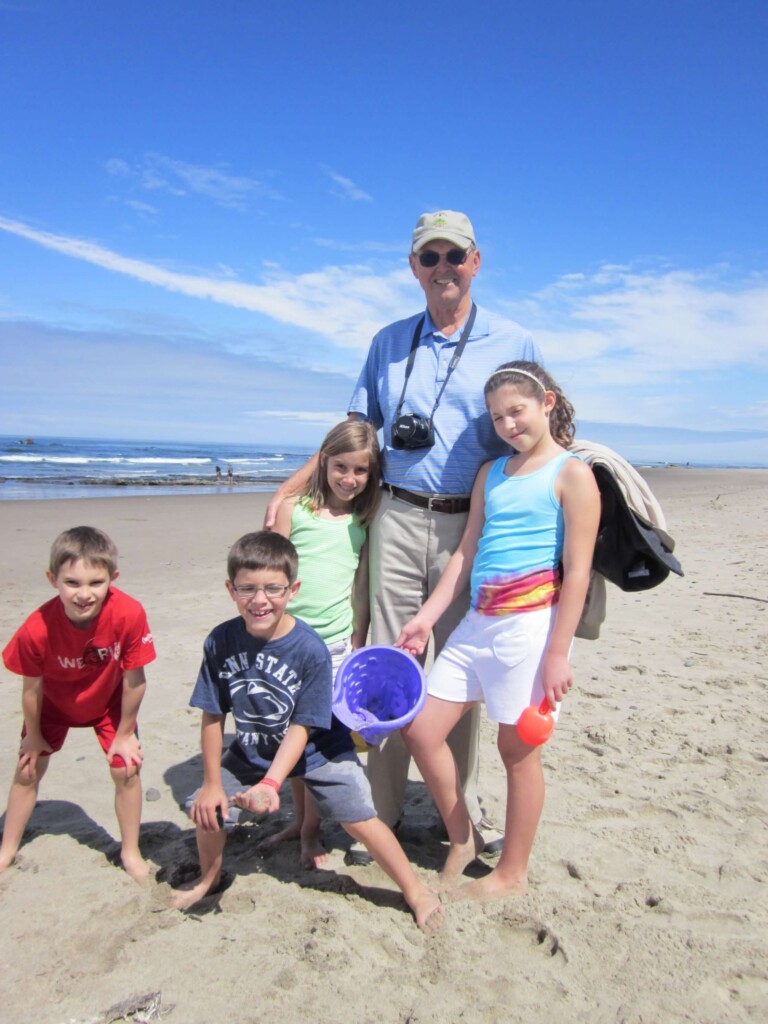 Dad with grandkids 
